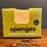 Biodegradable Kitchen Sponges - Single Sponge/Pack of 2. Eco Living